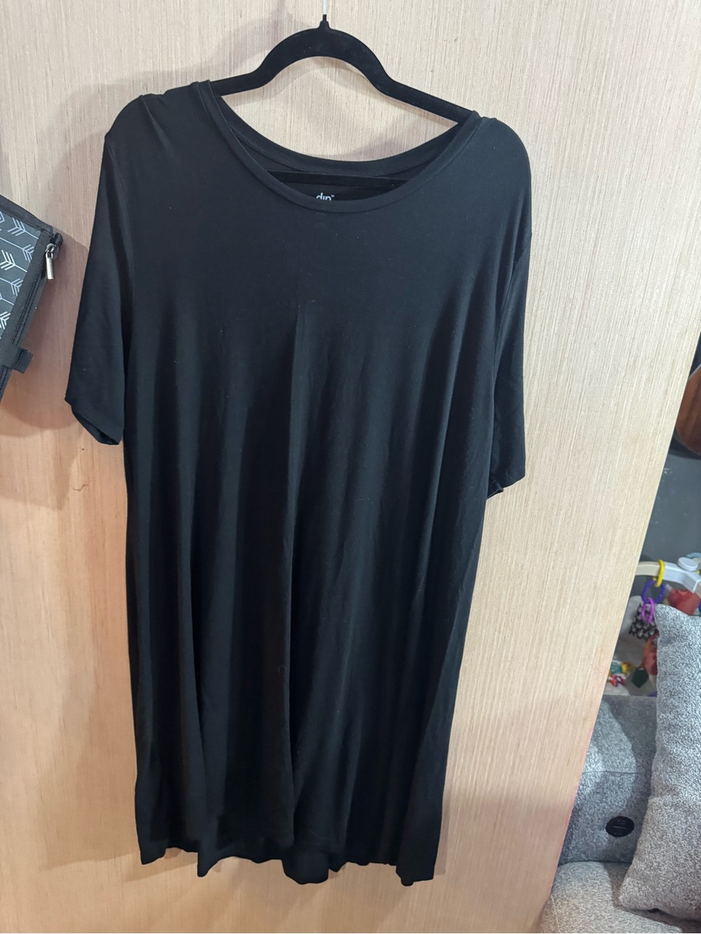 Women’s dip Black Short Sleeve Crew Neck Tshirt Dress Size XXL